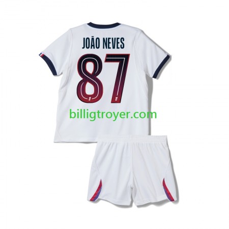 Billige Fotballdrakter Paris Saint-Germain Joao Neves 87 Barn Bortedraktsett 2026/27 Kortermet
